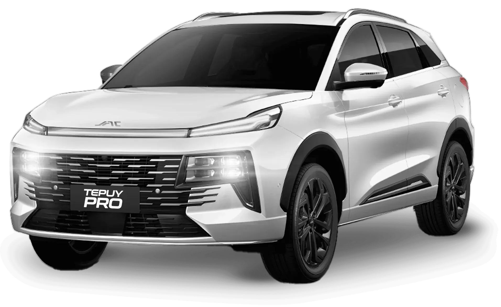JAC Tepuy Pro blanca con los faros encendidos